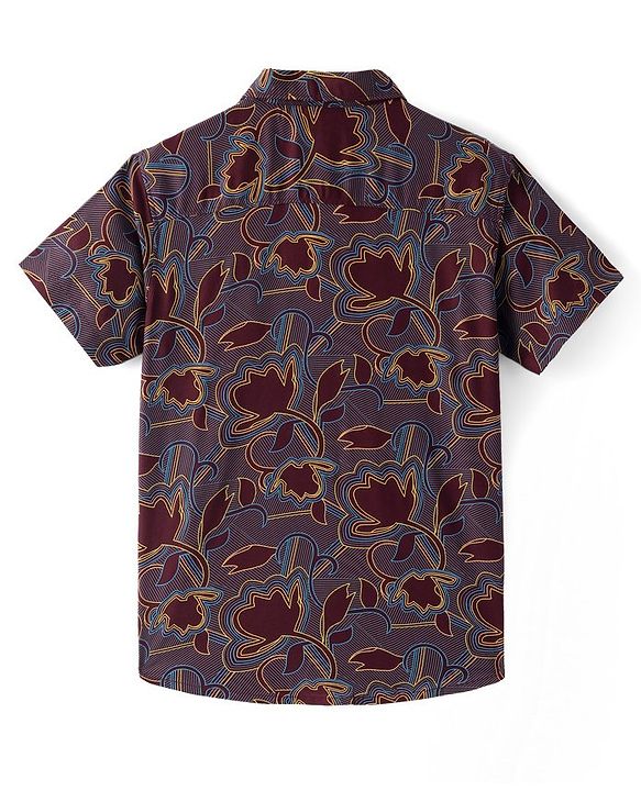 Pine Kids Viscose Woven Half Sleeves Printed Shirt - Multicolor
