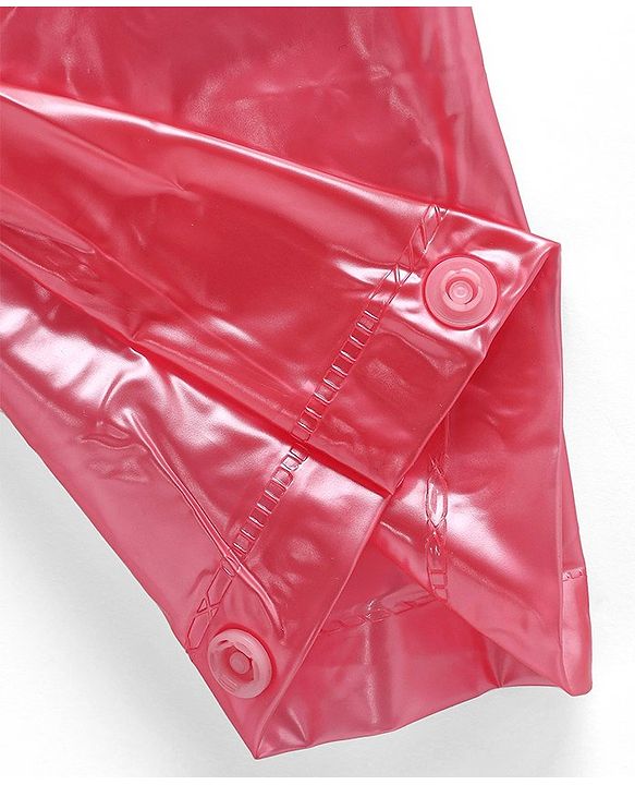 Babyhug Full Sleeves Below Knee Length Raincoat Barbie Print - Pink