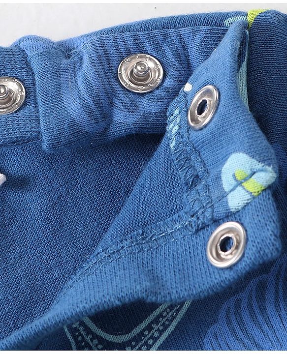 Babyhug Cotton Knit Half Sleeves Night Suit Star Fish Print - White