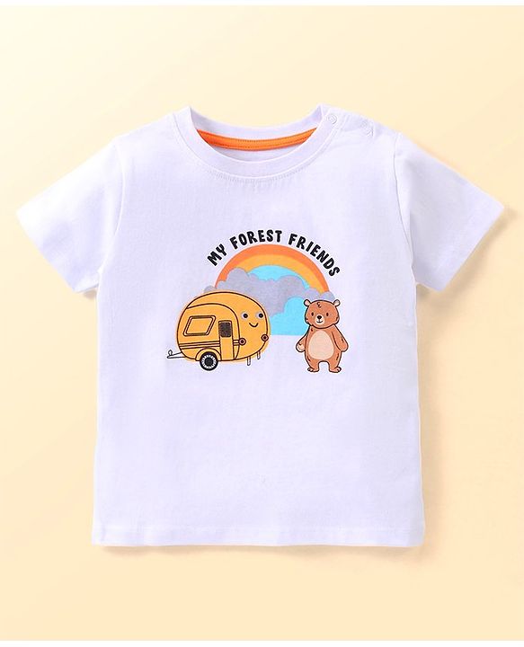 Babyhug Cotton Woven Printed Half Sleeves  Shirt With T-Shirt - Multicolour