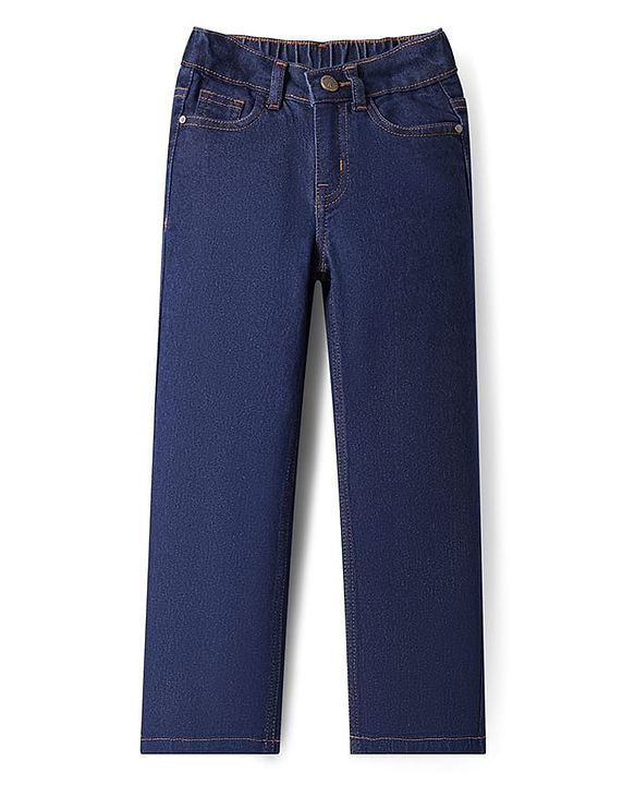 Pine Kids Denim Woven Full Length Washed Jeans  -Navy