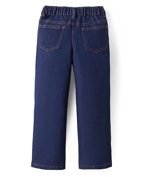 Pine Kids Denim Woven Full Length Washed Jeans  -Navy