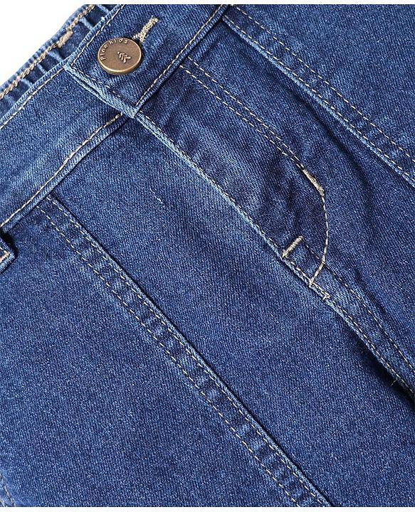 Pine Kids Full Length Washed Denim Jeans with Cargo Pocket - Blue