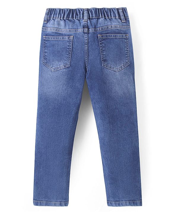 Pine Kids Woven Full Length Washed Denim Jeans - Blue