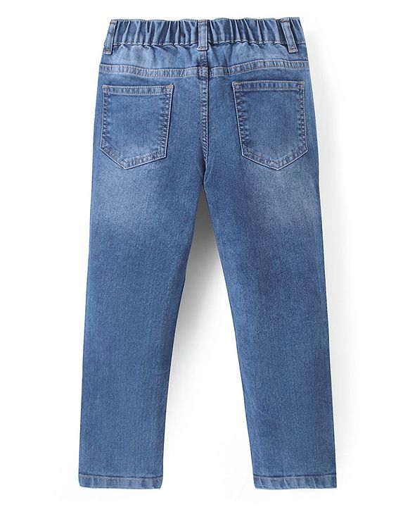 Pine Kids Woven Full Length Washed Denim Jeans - Blue