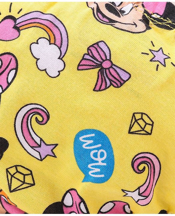 Babyhug Disney Interlock Knit Panties with Minnie Mouse Graphics Pack of 3 - Pink Yellow & White
