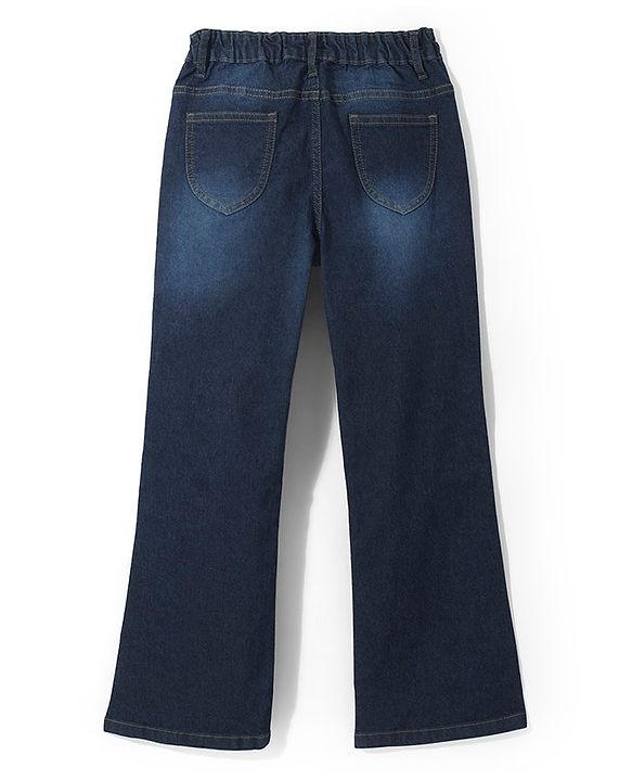 Pine Kids Cotton Rich Full Length Stretchable Denim with Adjustable waist band - BLUE