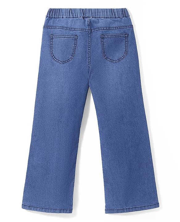 Pine Kids Cotton Rich Stretchable Full Length Bootcut Denim Jegging with Adjustable Waist Band - BLUE