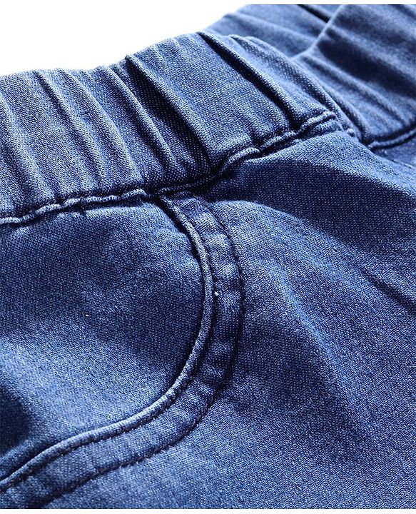 Pine Kids Cotton Rich Stretchable Full Length Bootcut Denim Jegging with Adjustable Waist Band - BLUE