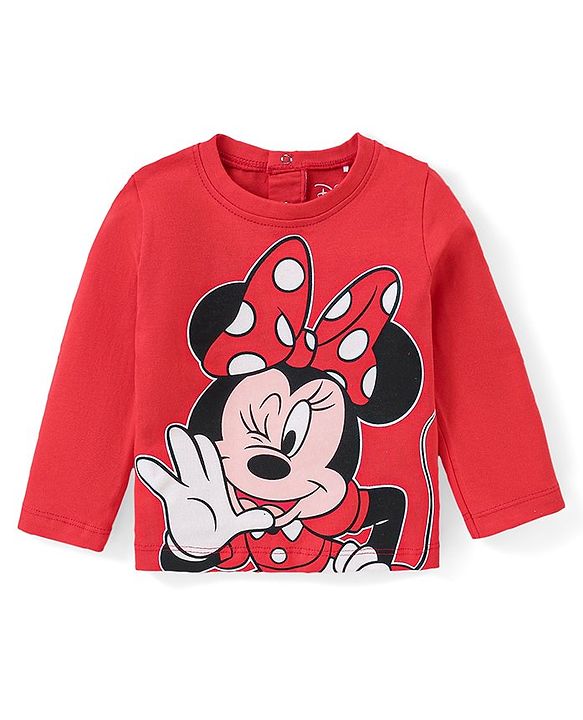 Babyhug  Disney Cotton Full Sleeves Nighsuit With Minnie Mouse Graphics Pack Of 2-Red & Blue