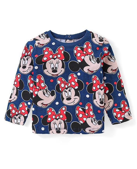 Babyhug  Disney Cotton Full Sleeves Nighsuit With Minnie Mouse Graphics Pack Of 2-Red & Blue