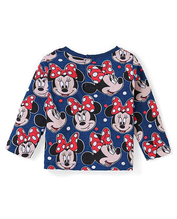 Babyhug  Disney Cotton Full Sleeves Nighsuit With Minnie Mouse Graphics Pack Of 2-Red & Blue