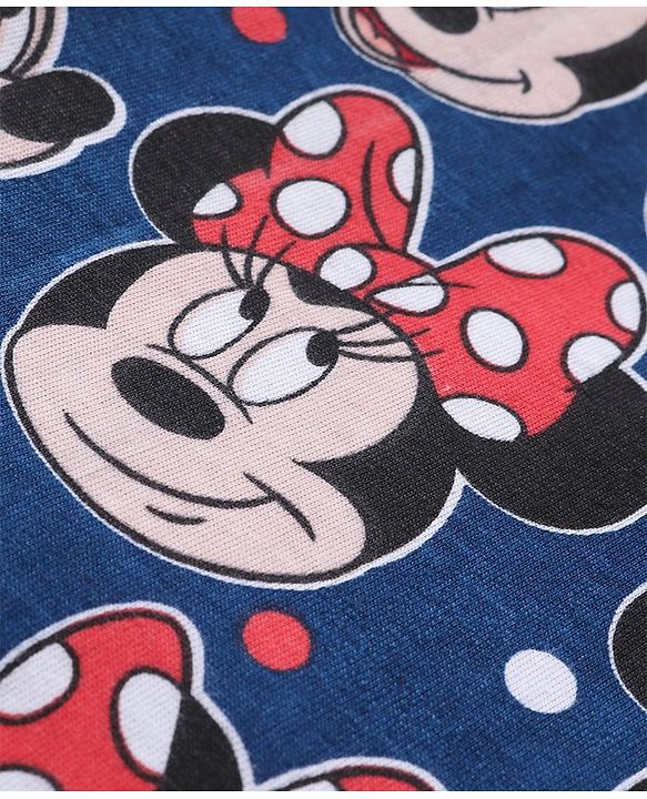 Babyhug  Disney Cotton Full Sleeves Nighsuit With Minnie Mouse Graphics Pack Of 2-Red & Blue