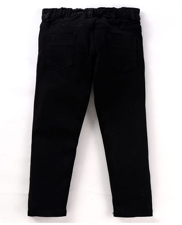 Pine Kids Denim Woven Full Length Washed Jeans - Black