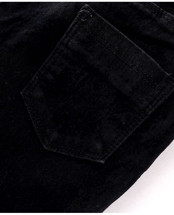 Pine Kids Denim Woven Full Length Washed Jeans - Black