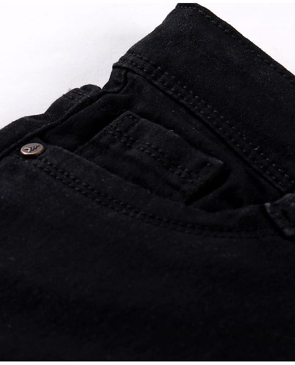 Pine Kids Denim Woven Full Length Washed Jeans - Black