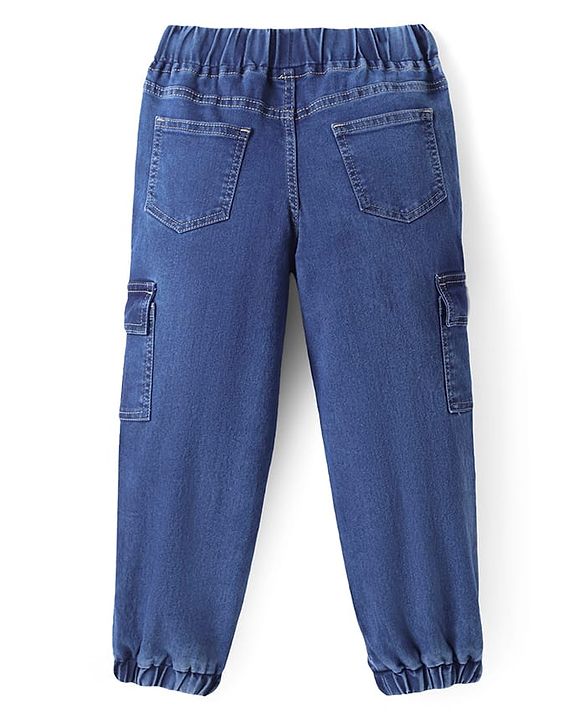 Pine Kids Denim Woven Full Length Washed Jogger Fit Jeans - Blue