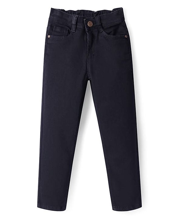 Pine Kids Woven Ankle Length Solid Denim Jeans - Black