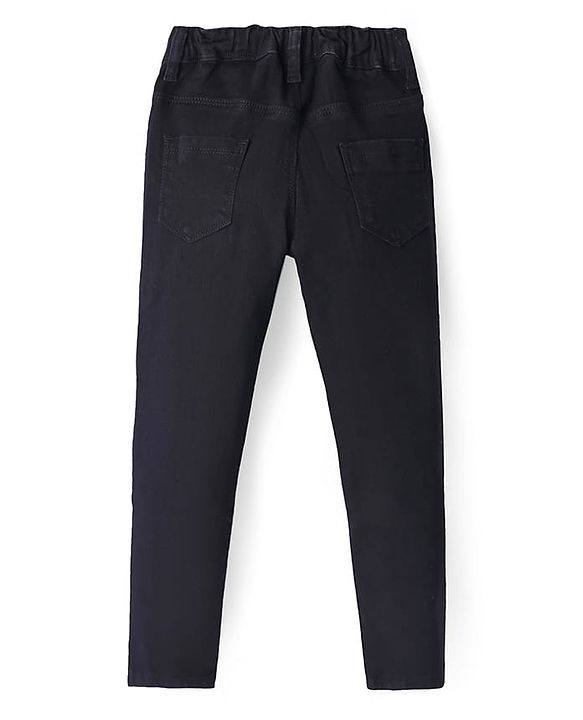 Pine Kids Woven Ankle Length Solid Denim Jeans - Black