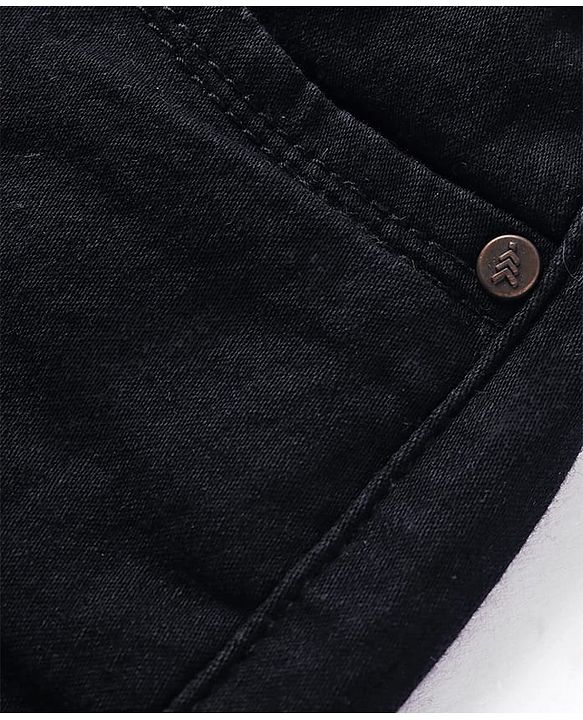 Pine Kids Woven Ankle Length Solid Denim Jeans - Black