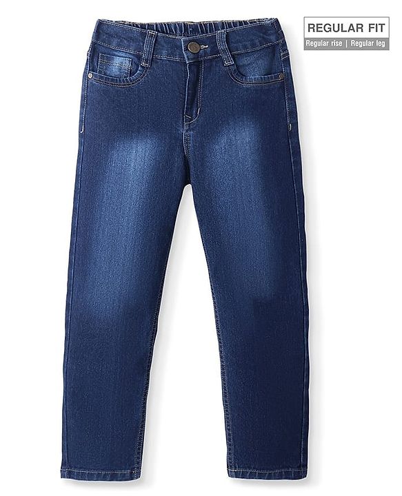 Pine Kids Denim Woven Full Length Solid Color Jeans - Navy Blue
