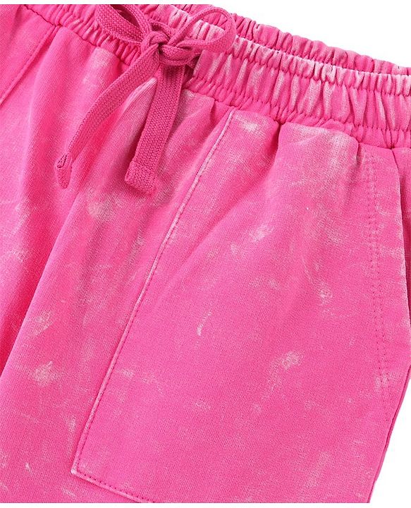 Pine Kids Cotton  Looper Full Length Solid Lounge Pants - Pink