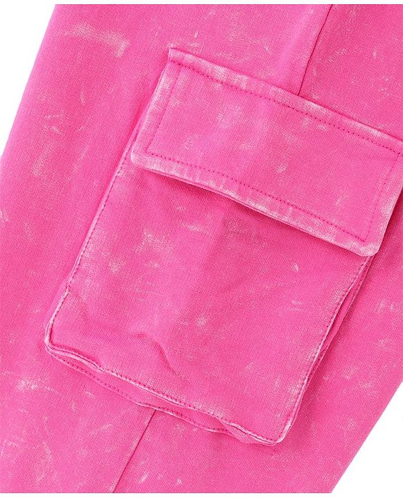 Pine Kids Cotton  Looper Full Length Solid Lounge Pants - Pink