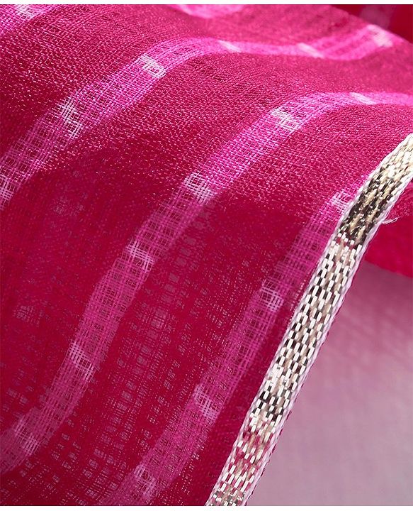 Babyhug Woven Singet Sleeves Kotta Printed & Sequins Detailing Ethnic Dress - Fuchsia
