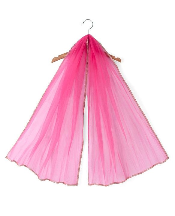 Babyhug Frill Sleeves Kota Bandhani Choli Lehenga & Dupatta Set with Sequin and Tassles Detailing -Fuschia
