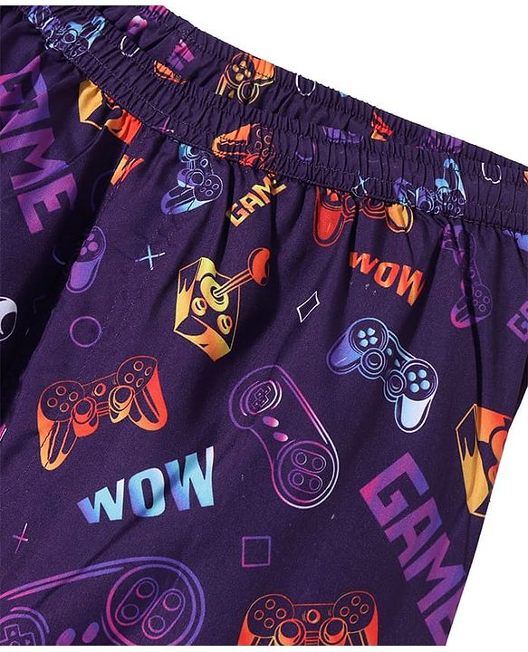 Pine Kids Mid Thigh Swimming Board Shorts Games Print - Multicolour