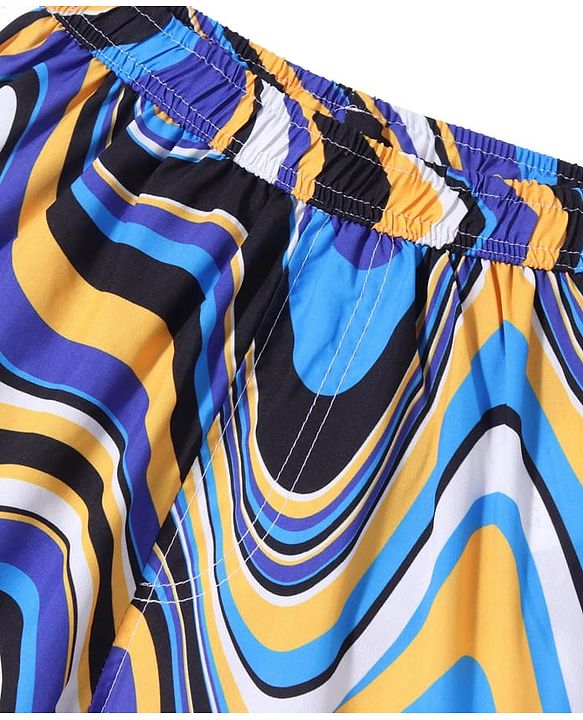 Pine Kids Mid Thigh Swimming Board Shorts Marble Print - Multicolour