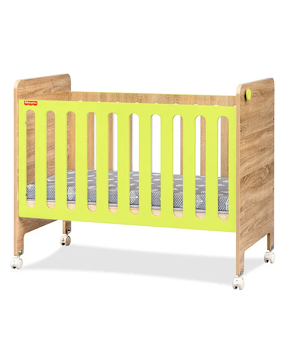 Fisher Price Romania Baby Crib with Wheels and Adjustable Height 0 3 Years Green with Mattress Online in India Buy at Best Price from FirstCry 17417482