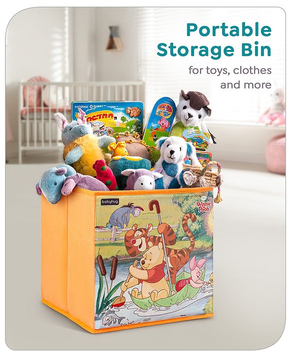 Babyhug Disney Foldable Storage Bin Winnie The Pooh Theme- Orange