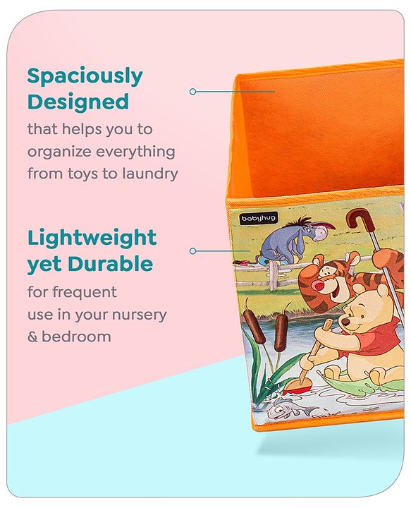 Babyhug Disney Foldable Storage Bin Winnie The Pooh Theme- Orange