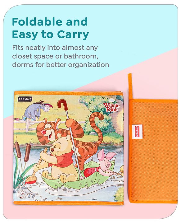 Babyhug Disney Foldable Storage Bin Winnie The Pooh Theme- Orange