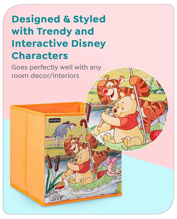 Babyhug Disney Foldable Storage Bin Winnie The Pooh Theme- Orange