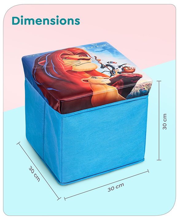 Babyhug Disney Foldable Storage Box with Lid The Lion King Theme- Blue| Collapsible Design| Versatile Use| Toys and Books Organizer| Trendy Storage Solution