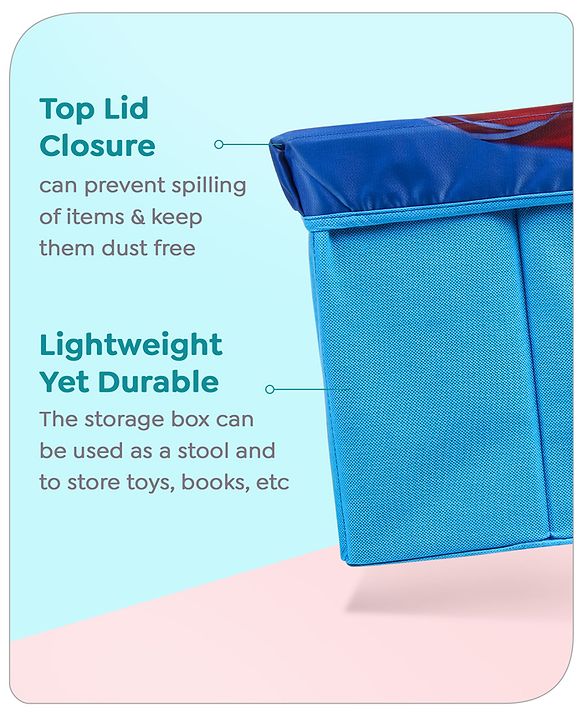 Babyhug Disney Foldable Storage Box with Lid The Lion King Theme- Blue| Collapsible Design| Versatile Use| Toys and Books Organizer| Trendy Storage Solution