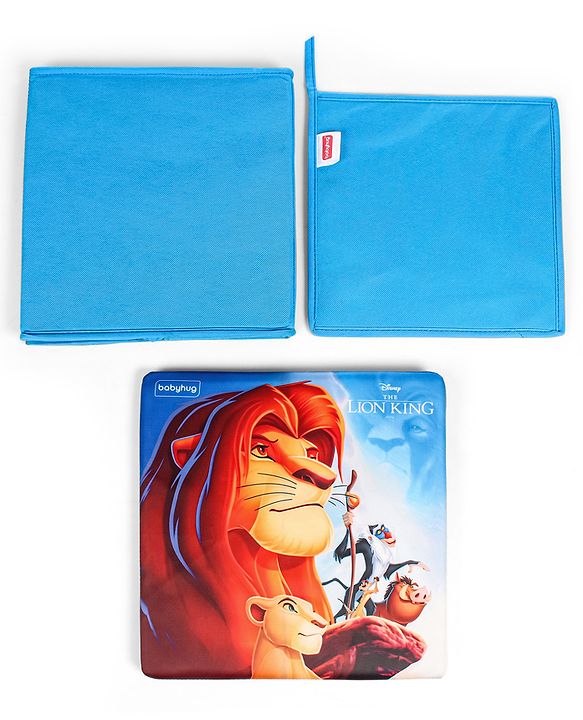 Babyhug Disney Foldable Storage Box with Lid The Lion King Theme- Blue| Collapsible Design| Versatile Use| Toys and Books Organizer| Trendy Storage Solution