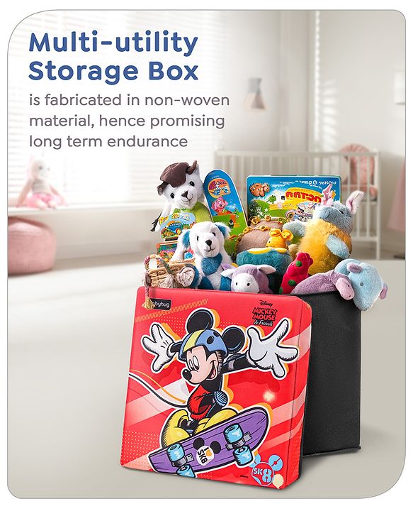 Babyhug Disney Foldable Storage Box with Lid The Lion King Theme- Blue| Collapsible Design| Versatile Use| Toys and Books Organizer| Trendy Storage Solution