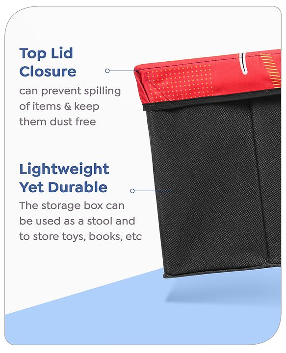 Babyhug Disney Foldable Storage Box with Lid The Lion King Theme- Blue| Collapsible Design| Versatile Use| Toys and Books Organizer| Trendy Storage Solution