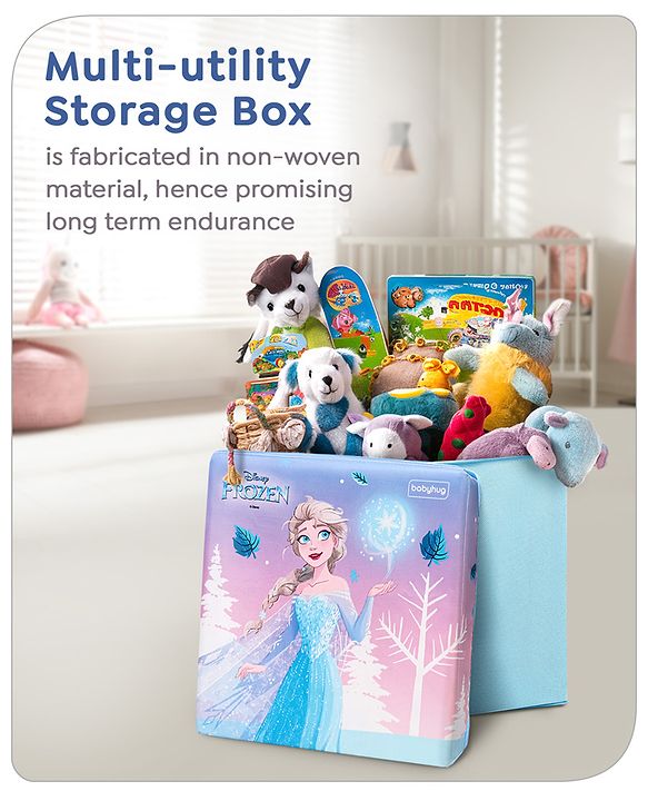 Babyhug Disney Foldable Storage Box with Lid The Lion King Theme- Blue| Collapsible Design| Versatile Use| Toys and Books Organizer| Trendy Storage Solution