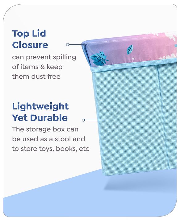Babyhug Disney Foldable Storage Box with Lid The Lion King Theme- Blue| Collapsible Design| Versatile Use| Toys and Books Organizer| Trendy Storage Solution