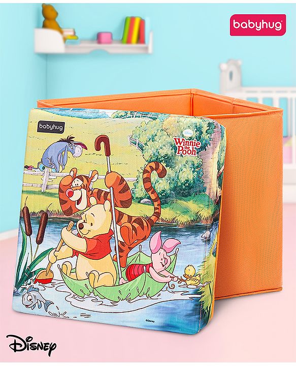 Babyhug Disney Foldable Storage Box with Lid The Lion King Theme- Blue| Collapsible Design| Versatile Use| Toys and Books Organizer| Trendy Storage Solution