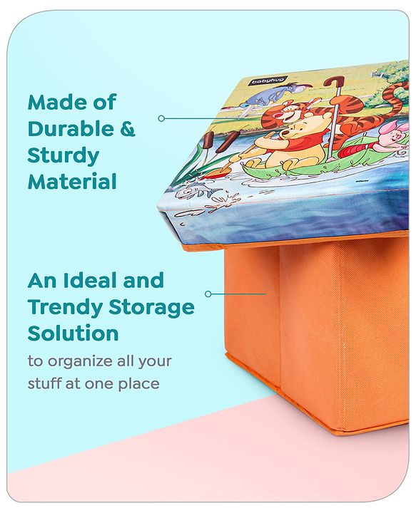 Babyhug Disney Foldable Storage Box with Lid The Lion King Theme- Blue| Collapsible Design| Versatile Use| Toys and Books Organizer| Trendy Storage Solution