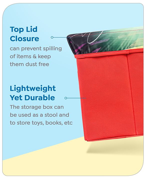 Babyhug Disney Foldable Storage Box with Lid The Lion King Theme- Blue| Collapsible Design| Versatile Use| Toys and Books Organizer| Trendy Storage Solution