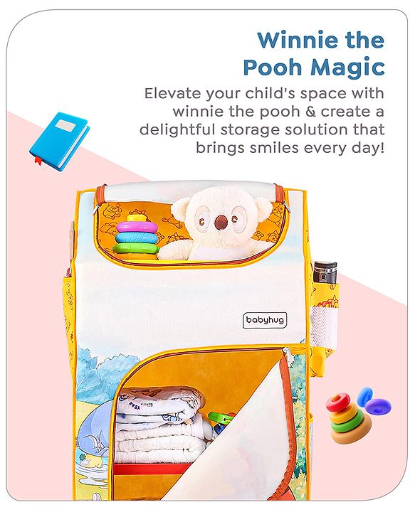Babyhug Disney 4 Shelved Almirah With Wheels Winnie The Pooh Theme - Yellow