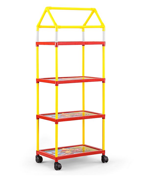 Babyhug Disney 4 Shelved Almirah With Wheels Winnie The Pooh Theme - Yellow