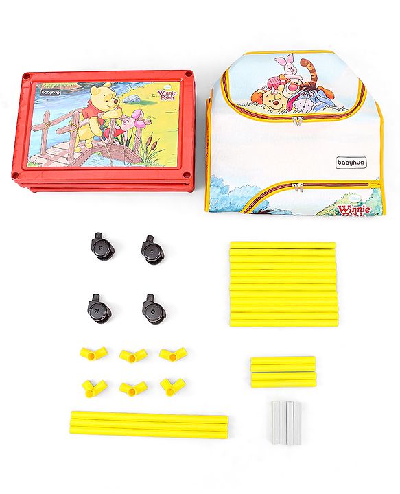 Babyhug Disney 4 Shelved Almirah With Wheels Winnie The Pooh Theme - Yellow