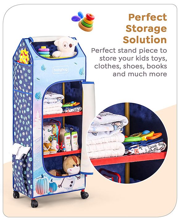 Babyhug Disney 4 Shelved Almirah With Wheels Winnie The Pooh Theme - Yellow